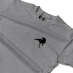 RUM KNUCKLES RAVEN CORVUS Long Sleeve Tee - Heather Grey - detail
