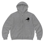 RUM KNUCKLES RAVEN CORVUS Zip Hoodie - Heather Grey - front