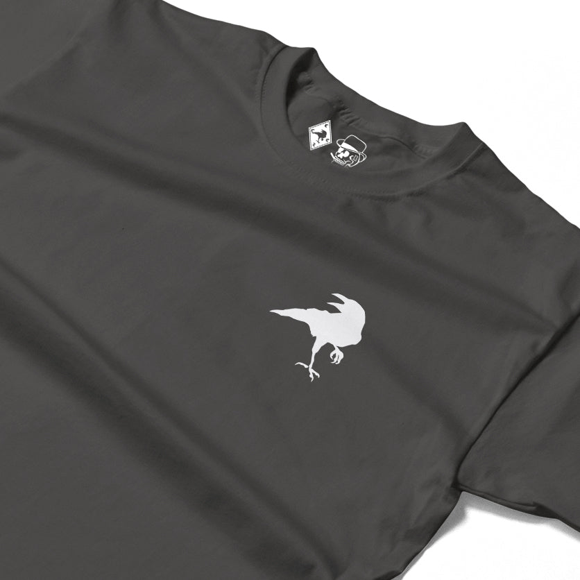 RUM KNUCKLES RAVEN CORVUS Long Sleeve Tee - Charcoal - detail