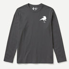 RUM KNUCKLES RAVEN CORVUS Long Sleeve Tee - Charcoal - front