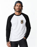 RUM KNUCKLES EAGLE V SNAKE Baseball Tee - White/Black - model front