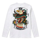 RUM KNUCKLES EAGLE V SNAKE Long Sleeve Tee - White - back