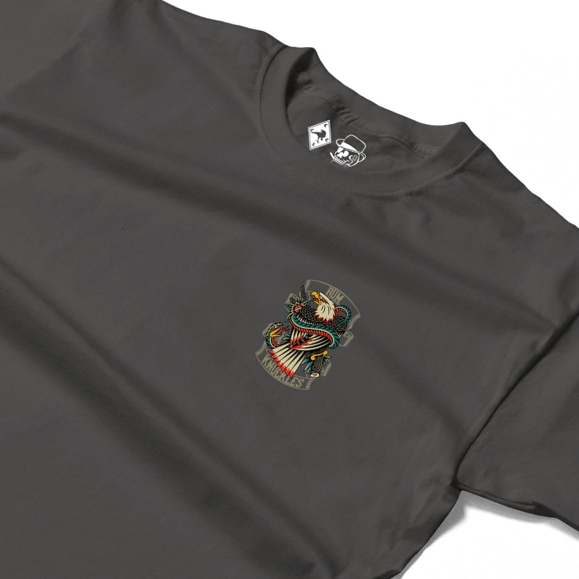 RUM KNUCKLES EAGLE V SNAKE Long Sleeve Tee - Charcoal - detail