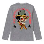 RUM KNUCKLES GUNSLINGER Long Sleeve Tee - Heather Grey - back