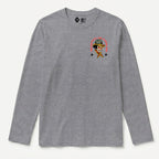 RUM KNUCKLES GUNSLINGER Long Sleeve Tee - Heather Grey - front