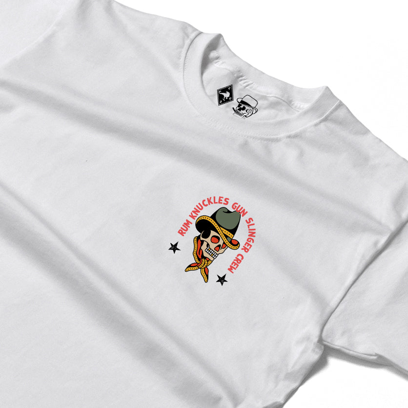RUM KNUCKLES GUNSLINGER Long Sleeve Tee - White - detail