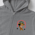RUM KNUCKLES GUNSLINGER Zip Hoodie - Heather Grey - detail