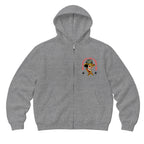 RUM KNUCKLES GUNSLINGER Zip Hoodie - Heather Grey - front