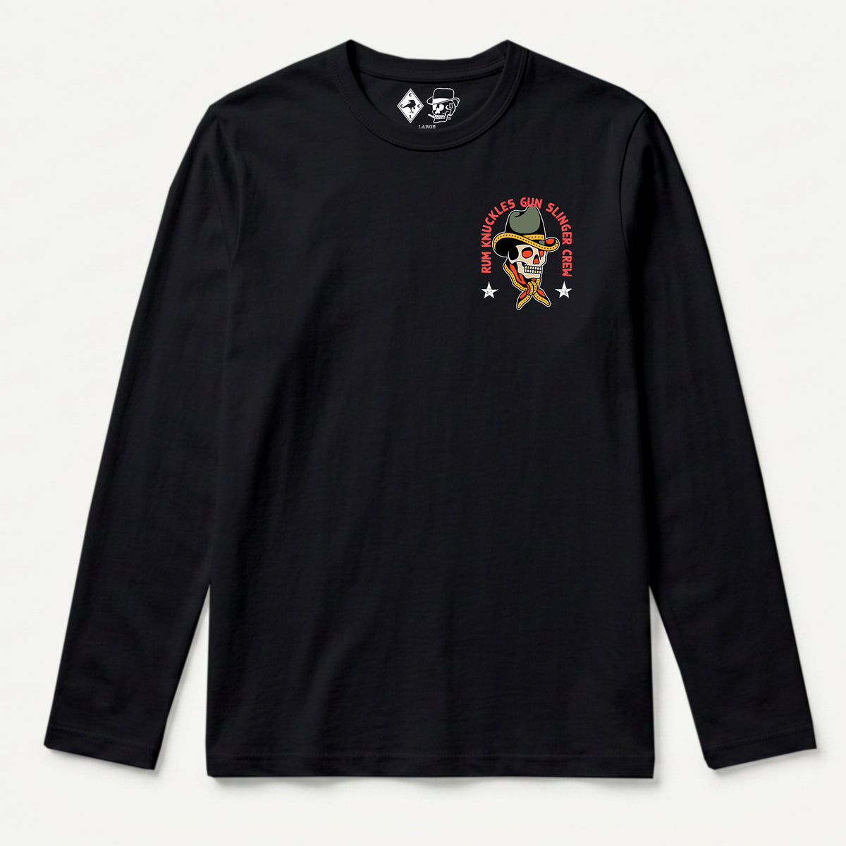 RUM KNUCKLES GUNSLINGER Long Sleeve Tee - Black - front