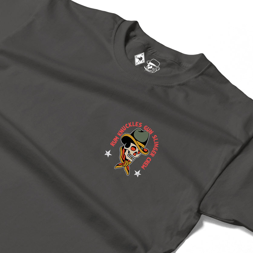 RUM KNUCKLES GUNSLINGER Long Sleeve Tee - Charcoal - detail