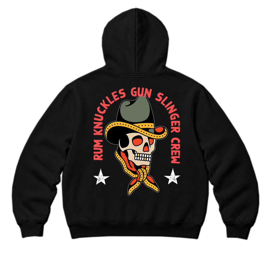 RUM KNUCKLES GUNSLINGER Zip Hoodie - Black - back