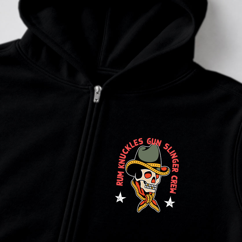 RUM KNUCKLES GUNSLINGER Zip Hoodie - Black - detail