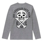 RUM KNUCKLES RK MOTO CREW Long Sleeve Tee - Heather Grey - back