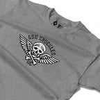 RUM KNUCKLES RK MOTO CREW Long Sleeve Tee - Heather Grey - detail