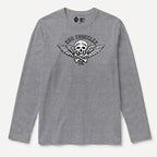 RUM KNUCKLES RK MOTO CREW Long Sleeve Tee - Heather Grey - front
