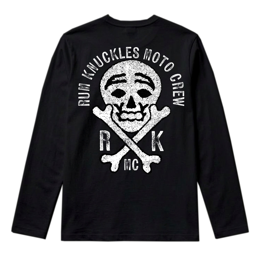 RUM KNUCKLES RK MOTO CREW Long Sleeve Tee - Black - back