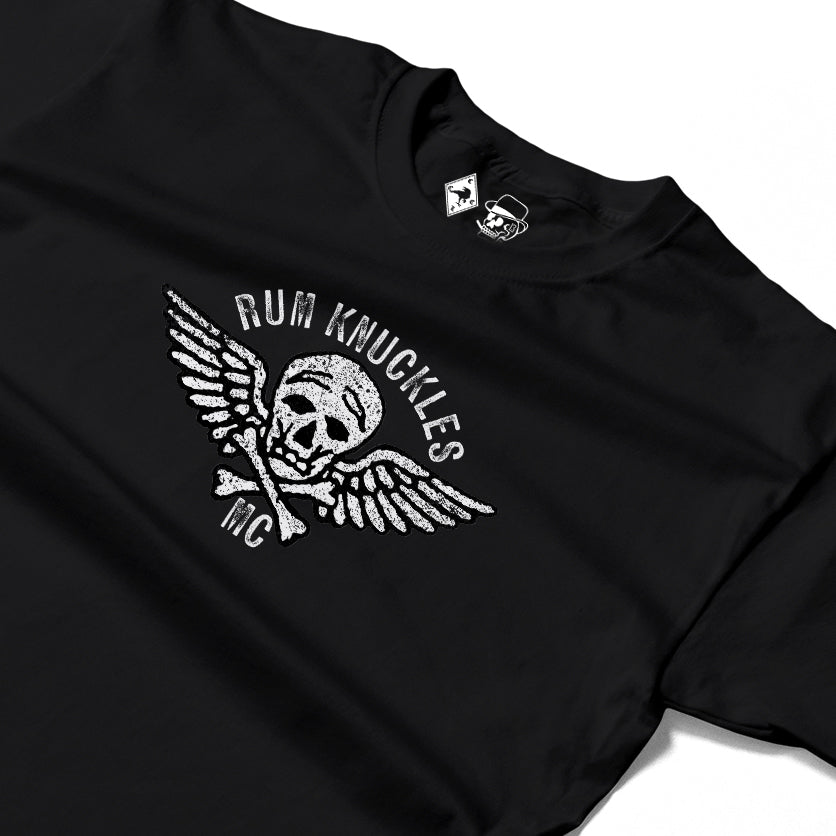 RUM KNUCKLES RK MOTO CREW Long Sleeve Tee - Black - detail