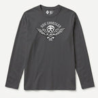RUM KNUCKLES RK MOTO CREW Long Sleeve Tee - Charcoal - front