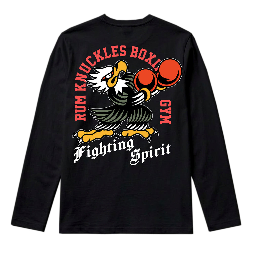 RUM KNUCKLES BOXING EAGLE Long Sleeve Tee - Black - back