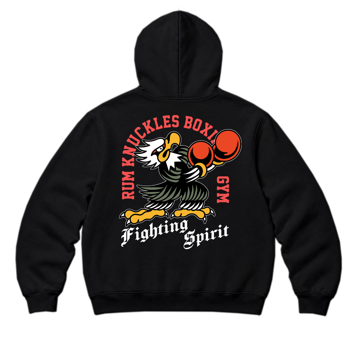 RUM KNUCKLES BOXING EAGLE Zip Hoodie - Black - back