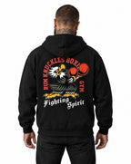 RUM KNUCKLES BOXING EAGLE Zip Hoodie - Black - model back