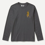 RUM KNUCKLES TATTOO TIGER Long Sleeve Tee - Charcoal - front