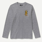 RUM KNUCKLES TATTOO TIGER Long Sleeve Tee - Heather Grey - front