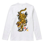 RUM KNUCKLES TATTOO TIGER Long Sleeve Tee - White - back