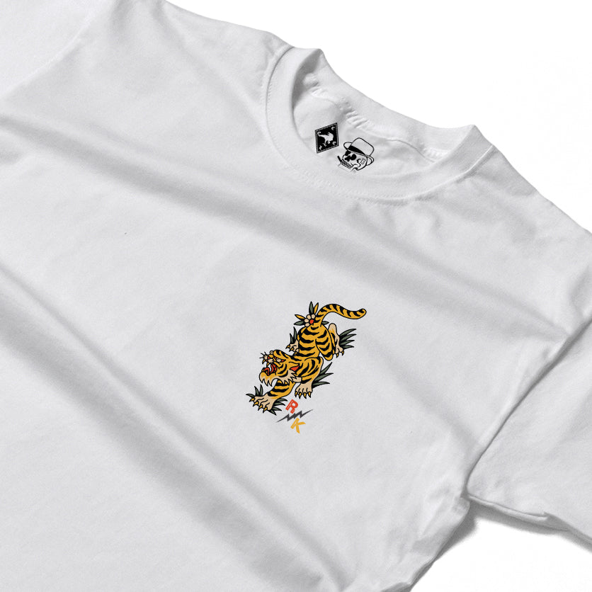RUM KNUCKLES TATTOO TIGER Long Sleeve Tee - White - detail