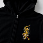 RUM KNUCKLES TATTOO TIGER Zip Hoodie - Black - detail