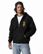 RUM KNUCKLES TATTOO TIGER Zip Hoodie - Black - model front