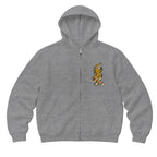 RUM KNUCKLES TATTOO TIGER Zip Hoodie - Heather Grey - front