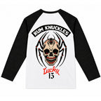 RUM KNUCKLES SPIDER 13 Baseball Tee - White/Black - back
