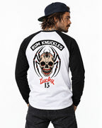 RUM KNUCKLES SPIDER 13 Baseball Tee - White/Black - model back