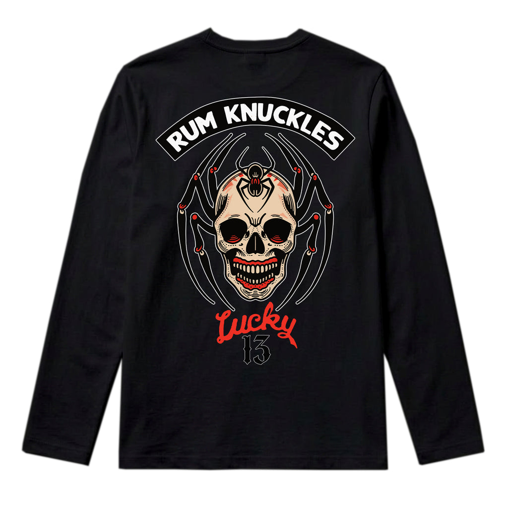 RUM KNUCKLES SPIDER 13 Long Sleeve Tee - Black - back