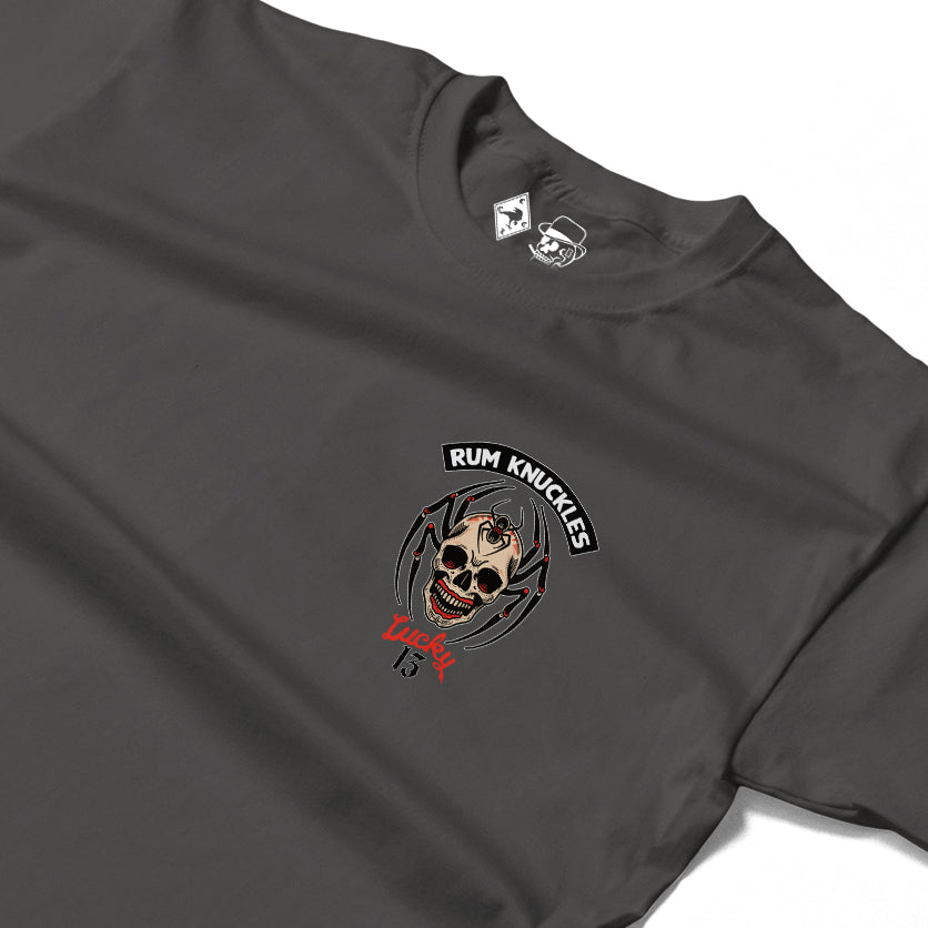 RUM KNUCKLES SPIDER 13 Long Sleeve Tee - Charcoal - detail