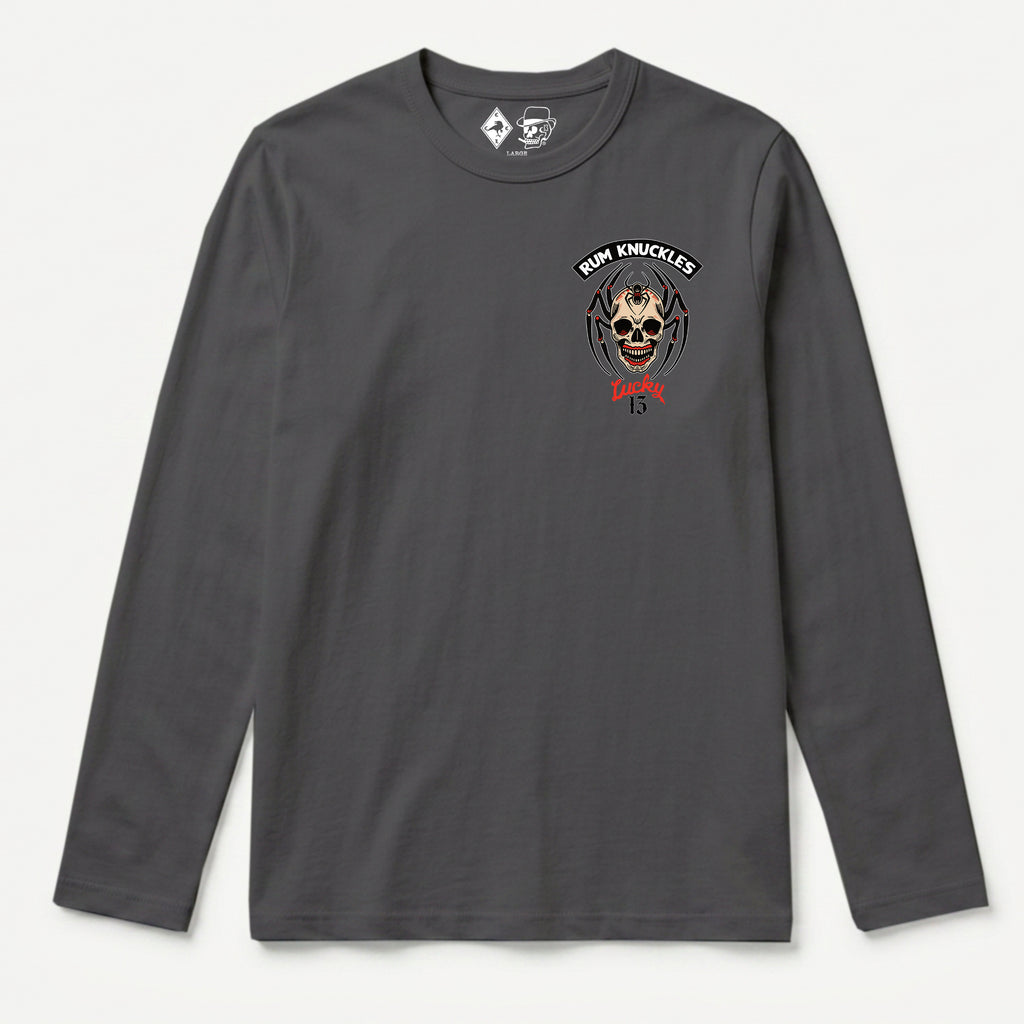 RUM KNUCKLES SPIDER 13 Long Sleeve Tee - Charcoal - front
