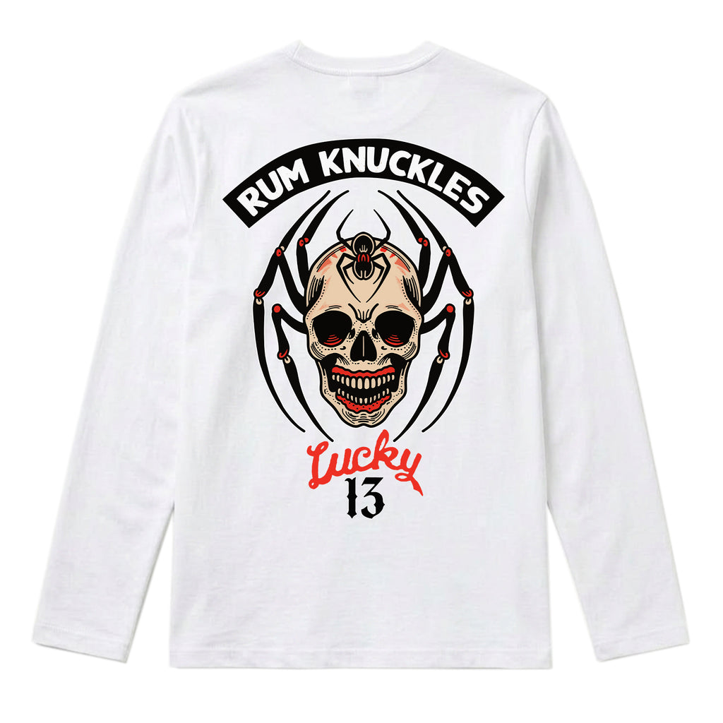 RUM KNUCKLES SPIDER 13 Long Sleeve Tee - White - back