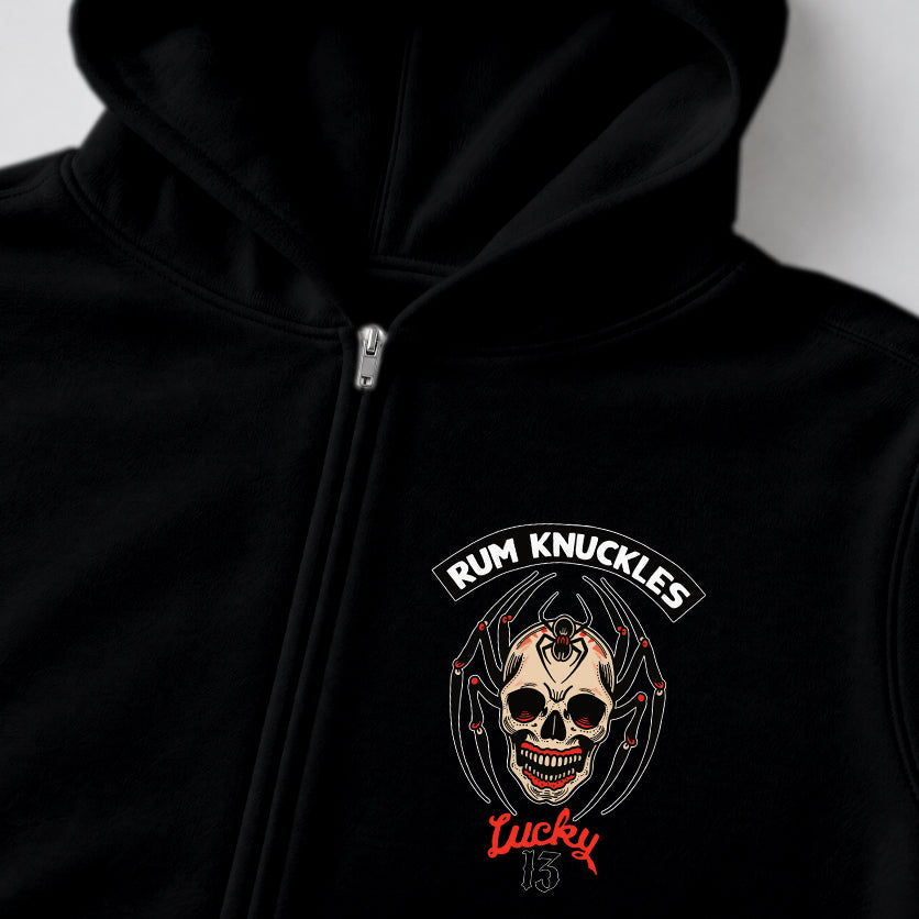 RUM KNUCKLES SPIDER 13 Zip Hoodie - Black - detail