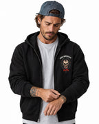 RUM KNUCKLES SPIDER 13 Zip Hoodie - Black - model front