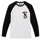 RUM KNUCKLES RVN TOWER Baseball Tee - White/Black - front