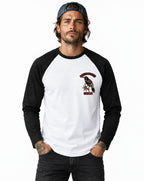 RUM KNUCKLES RVN TOWER Baseball Tee - White/Black - model front