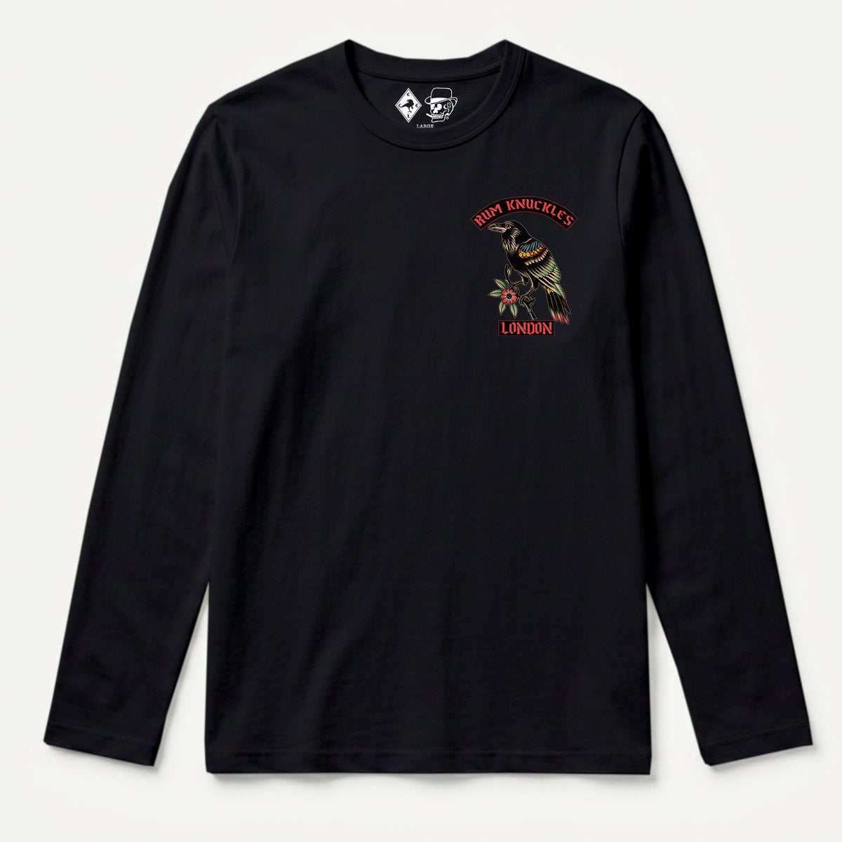 RUM KNUCKLES RVN TOWER Long Sleeve Tee - Black - front