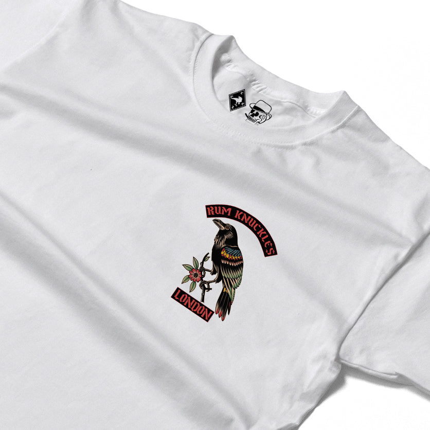 RUM KNUCKLES RVN TOWER Long Sleeve Tee - White - detail