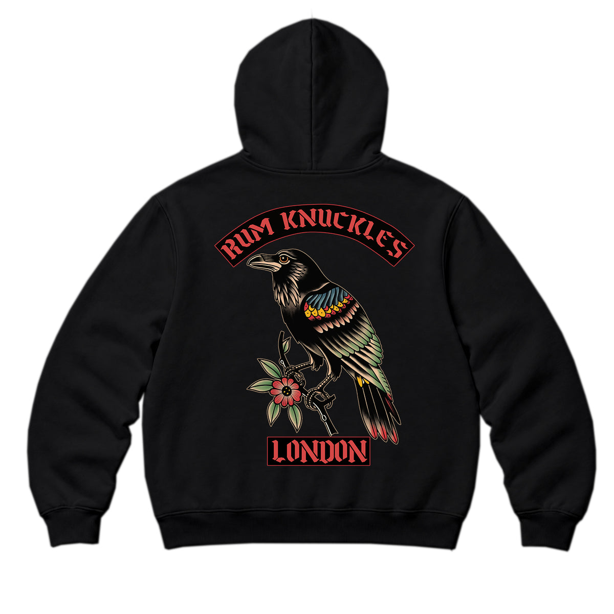 RUM KNUCKLES RVN TOWER Zip Hoodie - Black - back