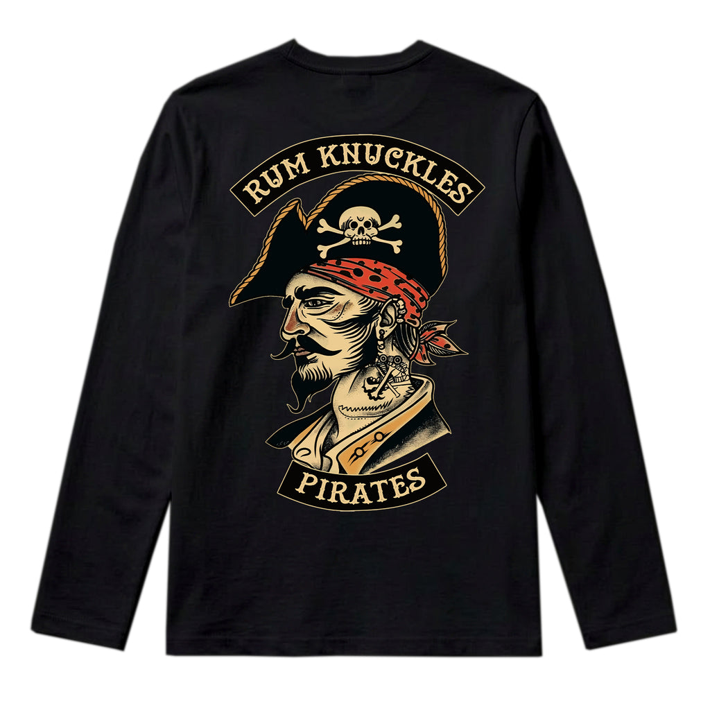 RUM KNUCKLES RK PIRATES Long Sleeve Tee - Black - back