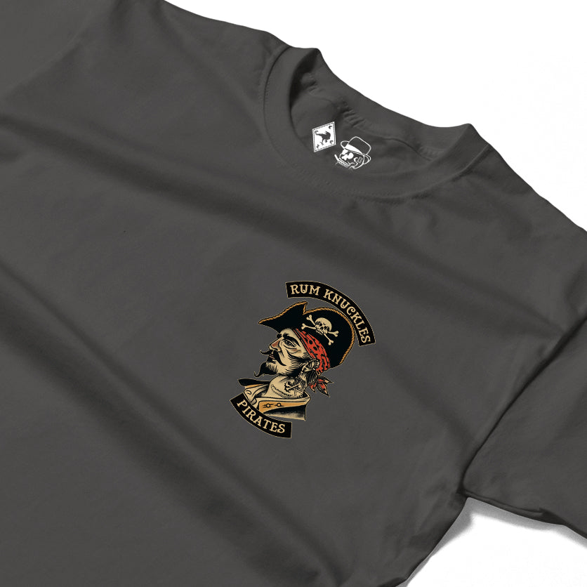 RUM KNUCKLES RK PIRATES Long Sleeve Tee - Charcoal - detail