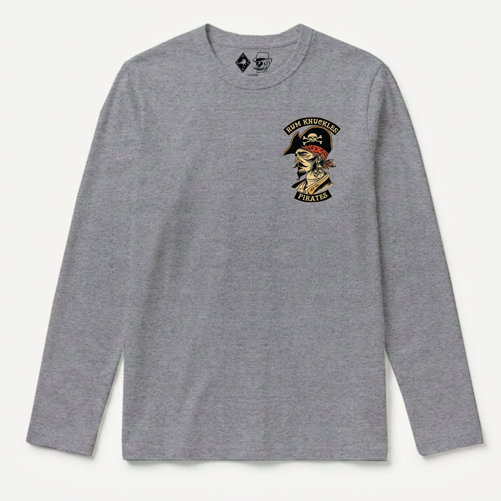 RUM KNUCKLES RK PIRATES Long Sleeve Tee - Heather Grey - front