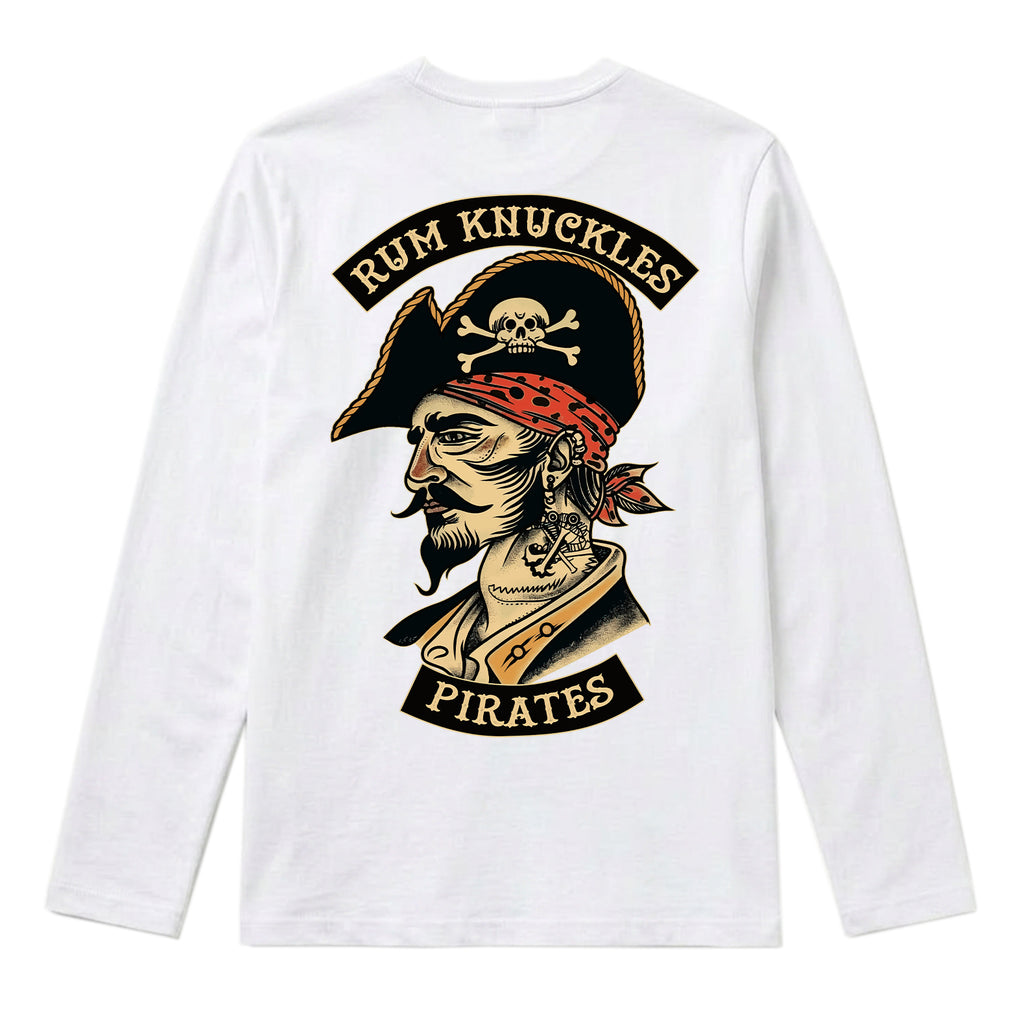 RUM KNUCKLES RK PIRATES Long Sleeve Tee - White - back