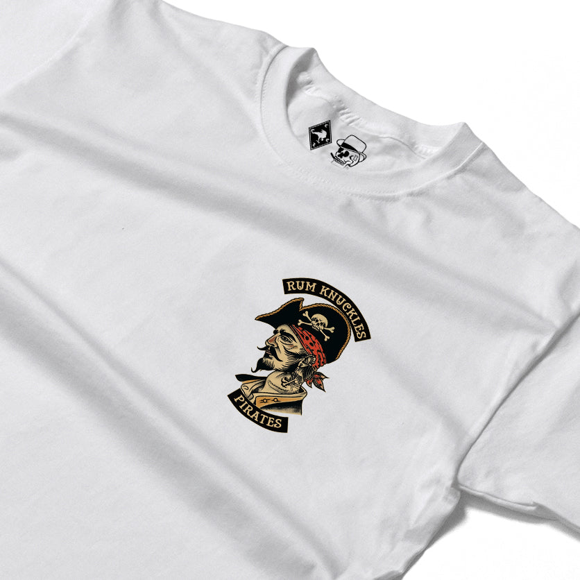 RUM KNUCKLES RK PIRATES Long Sleeve Tee - White - detail